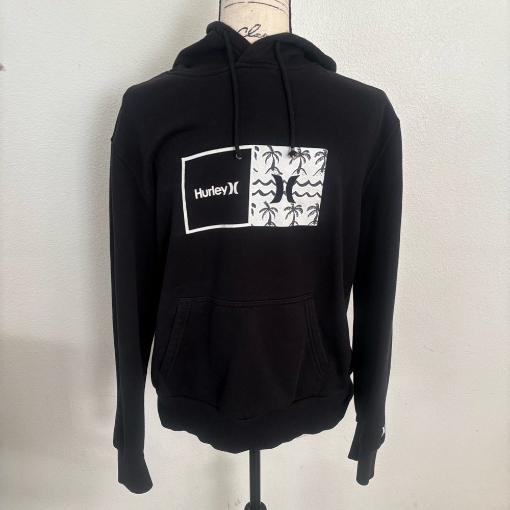 Hurley Black Hoodie with Palm Graphic